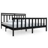 Super King Size Bed Frame Black 180x200 cm Solid Pine Wood