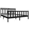 Super King Size Bed Frame Black 180x200 cm Solid Pine Wood