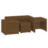 4 Piece Garden Box Set - Honey Brown Solid Pine Storage