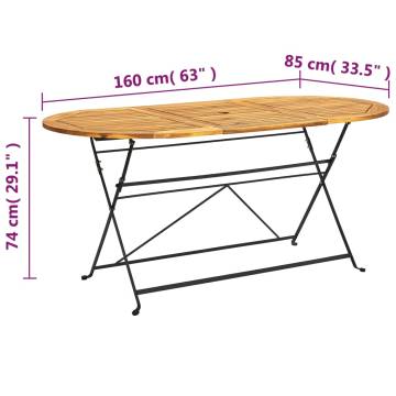 7 Piece Folding Outdoor Dining Set - Solid Acacia Wood