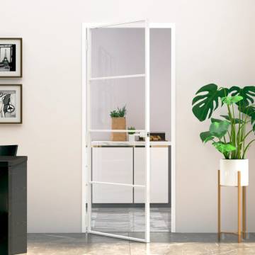 Interior Door White 83x201.5 cm with Glass & Aluminium Slim