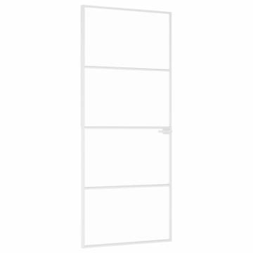 Interior Door White 83x201.5 cm with Glass & Aluminium Slim