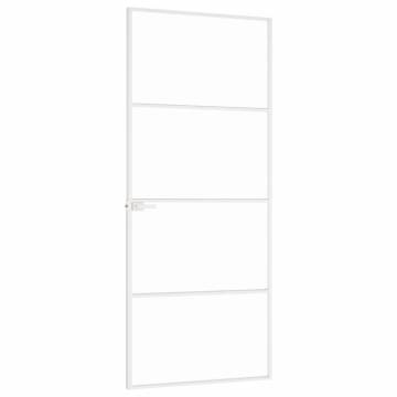 Interior Door White 83x201.5 cm with Glass & Aluminium Slim