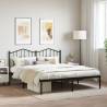 Metal Bed Frame with Headboard Black 160x200 cm Colour black Size 160 x 200 cm Model with headboard 