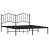 Metal Bed Frame with Headboard - Black 160x200 cm | Hipo Market