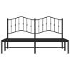 Metal Bed Frame with Headboard - Black 160x200 cm | Hipo Market