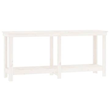 Work Bench White 180x50x80 cm Solid Pine - Hipomarket