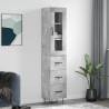 Highboard Concrete Grey 34.5x34x180 cm Engineered Wood Colour concrete grey Quantity in Package 1 Model 3 drawers 