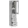 Stylish Highboard Concrete Grey - 34.5x34x180 cm