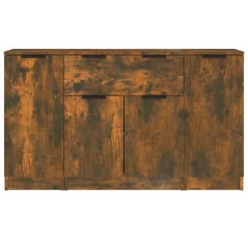 Minimalist Smoked Oak Sideboards - 3 pcs Engineered Wood Set