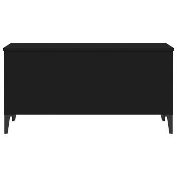 Stylish Black Coffee Table - 90x44.5x45 cm Engineered Wood