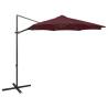 Cantilever Umbrella with Pole and LED Lights Bordeaux Red 300 cm Colour bordeaux red Quantity in Package 1 