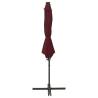 Cantilever Umbrella with LED Lights - Bordeaux Red 300 cm