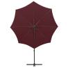 Cantilever Umbrella with LED Lights - Bordeaux Red 300 cm