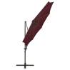 Cantilever Umbrella with LED Lights - Bordeaux Red 300 cm