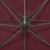 Cantilever Umbrella with LED Lights - Bordeaux Red 300 cm