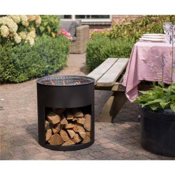 RedFire Milshire Black Steel Fire Barrel - Stylish Outdoor Warmth