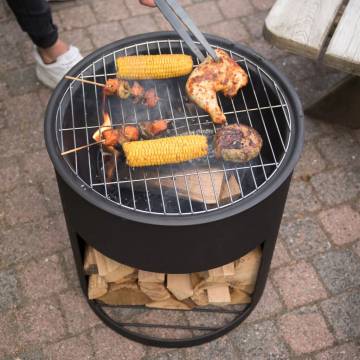 RedFire Milshire Black Steel Fire Barrel - Stylish Outdoor Warmth