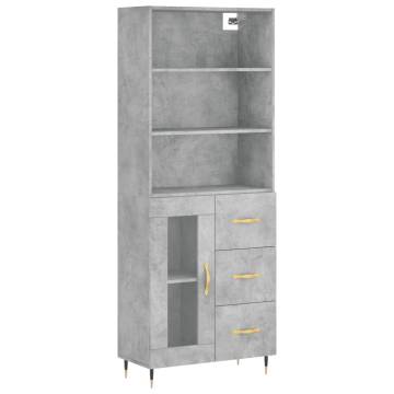 Stylish Highboard Concrete Grey - 69.5x34x180 cm | HipoMarket