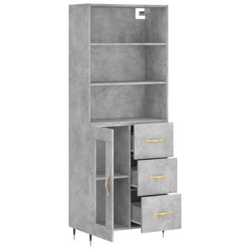 Stylish Highboard Concrete Grey - 69.5x34x180 cm | HipoMarket