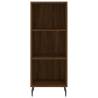 Stylish Highboard Brown Oak | 34.5x34x180 cm Engineered Wood