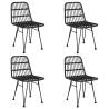 5 Piece Black Poly Rattan Garden Dining Set | Hipomarket