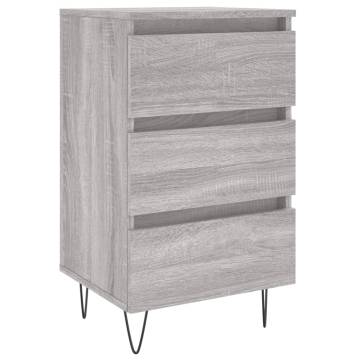 Elegant Grey Sonoma Bedside Cabinet - 40x35x69 cm