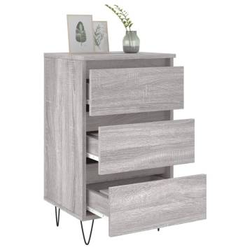 Elegant Grey Sonoma Bedside Cabinet - 40x35x69 cm