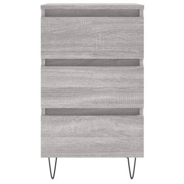 Elegant Grey Sonoma Bedside Cabinet - 40x35x69 cm