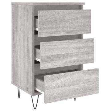 Elegant Grey Sonoma Bedside Cabinet - 40x35x69 cm