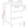 Elegant Grey Sonoma Bedside Cabinet - 40x35x69 cm