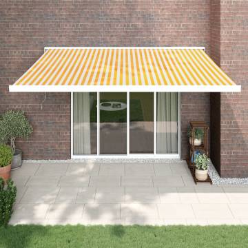 Retractable Awning Yellow & White 4.5x3m | Durable & Stylish