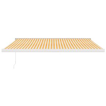 Retractable Awning Yellow & White 4.5x3m | Durable & Stylish