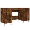 Elegant Smoked Oak Desk - 140x50x75 cm Engineered Wood