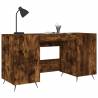 Elegant Smoked Oak Desk - 140x50x75 cm Engineered Wood