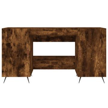 Elegant Smoked Oak Desk - 140x50x75 cm Engineered Wood