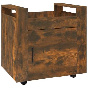 Desk Trolley Smoked Oak - Engineered Wood 60x45x60 cm