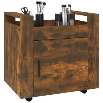 Desk Trolley Smoked Oak - Engineered Wood 60x45x60 cm