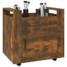 Desk Trolley Smoked Oak - Engineered Wood 60x45x60 cm