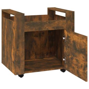 Desk Trolley Smoked Oak - Engineered Wood 60x45x60 cm