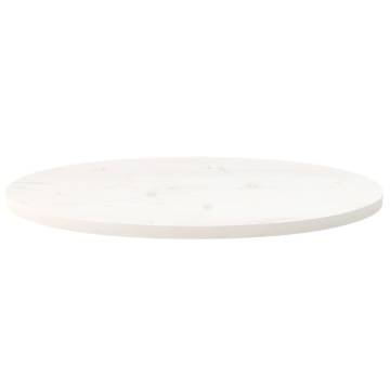 Table Top White 60x30x2.5 cm Solid Wood Pine Oval | Hipomarket