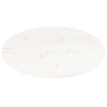 Table Top White 60x30x2.5 cm Solid Wood Pine Oval | Hipomarket