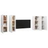 Stylish High Gloss White TV Cabinets - 4 pcs Set