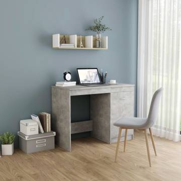 Sleek Concrete Grey Desk - Modern Engineered Wood Design