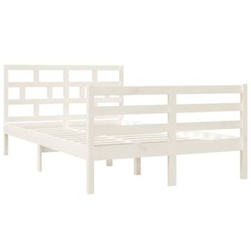 White Solid Wood Bed Frame 120x190 cm | Hipomarket UK