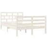 White Solid Wood Bed Frame 120x190 cm | Hipomarket UK