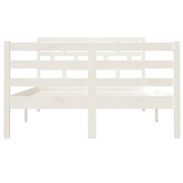 White Solid Wood Bed Frame 120x190 cm | Hipomarket UK