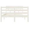 White Solid Wood Bed Frame 120x190 cm | Hipomarket UK