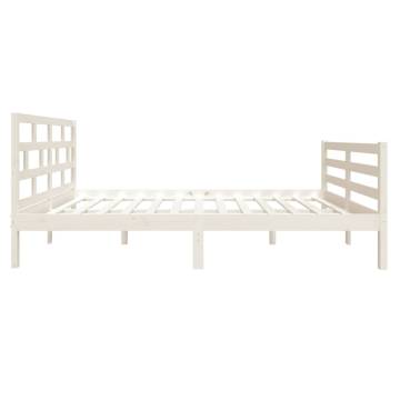 White Solid Wood Bed Frame 120x190 cm | Hipomarket UK