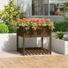 Honey Brown Planter with Shelf - Solid Pine Wood | HipoMarket